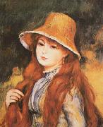 Pierre Renoir Girl and Golden Hat oil on canvas
